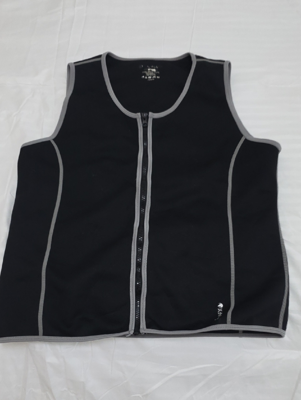 Women’s Black Zip-Front Vest with Gray Trim